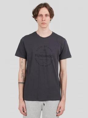 tricou cu maneci scurte pt. barbati Fundango Basic-T Logo 04 gri 1