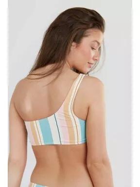 sutien bikini pt. femei Fundango Madison One Shoulder Top alb 3