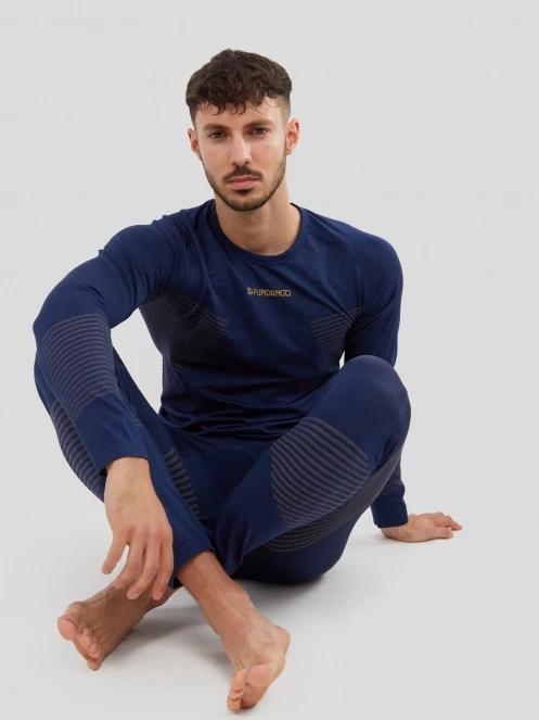 set de lenjerie de corp pt. barbati Fundango Seamless Baselayer Set albastru inchis 7