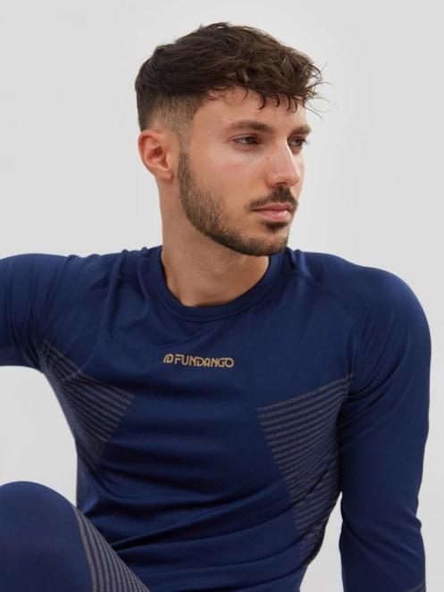 set de lenjerie de corp pt. barbati Fundango Seamless Baselayer Set albastru inchis 8