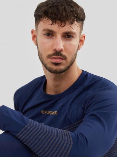 set de lenjerie de corp pt. barbati Fundango Seamless Baselayer Set albastru inchis 9