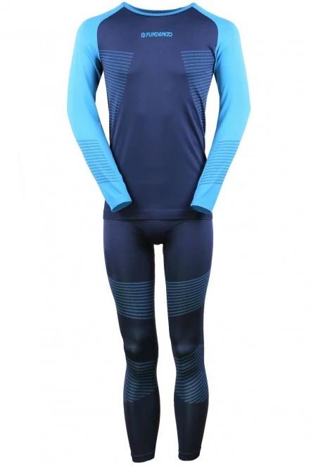 set de lenjerie de corp pt. barbati Fundango Seamless Baselayer Set albastru 5