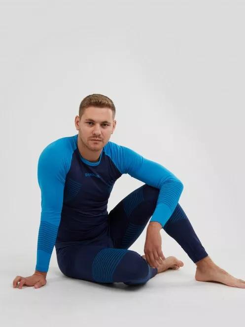 set de lenjerie de corp pt. barbati Fundango Seamless Baselayer Set albastru 4