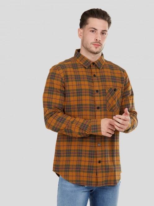 camasa cu maneci lungi pt. barbati Fundango Harris Shirt maro 2