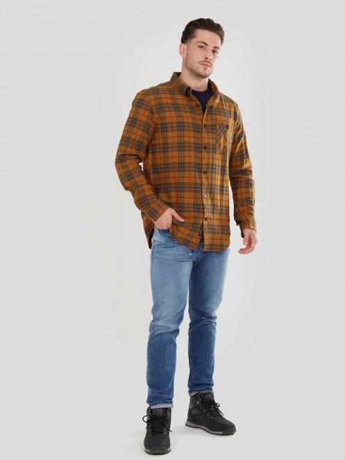 camasa cu maneci lungi pt. barbati Fundango Harris Shirt maro 4