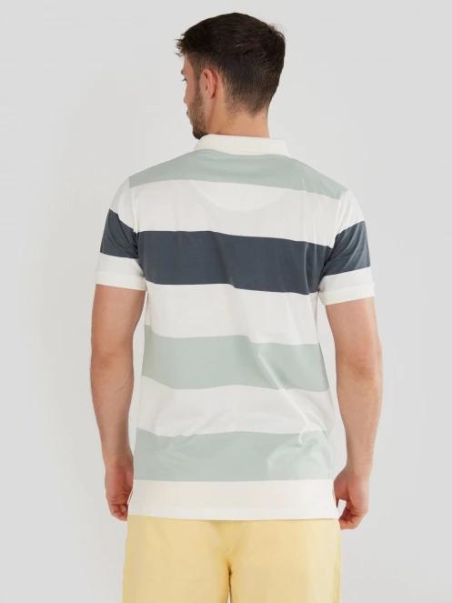 tricou cu guler pt. barbati Fundango Incognito Stripe Poloshirt albastru deschis 3