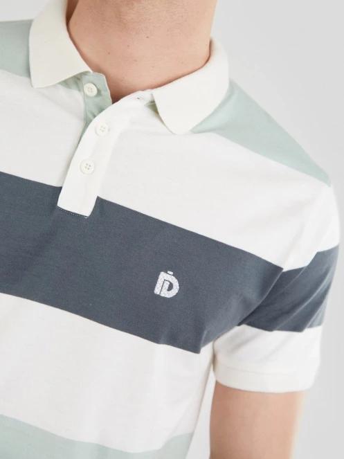 tricou cu guler pt. barbati Fundango Incognito Stripe Poloshirt albastru deschis 5