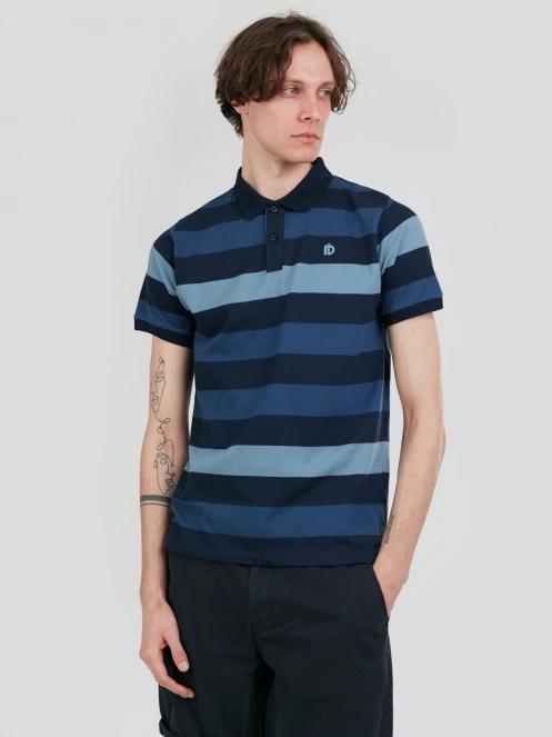 tricou cu guler pt. barbati Fundango Incognito Stripe Poloshirt albastru inchis 2