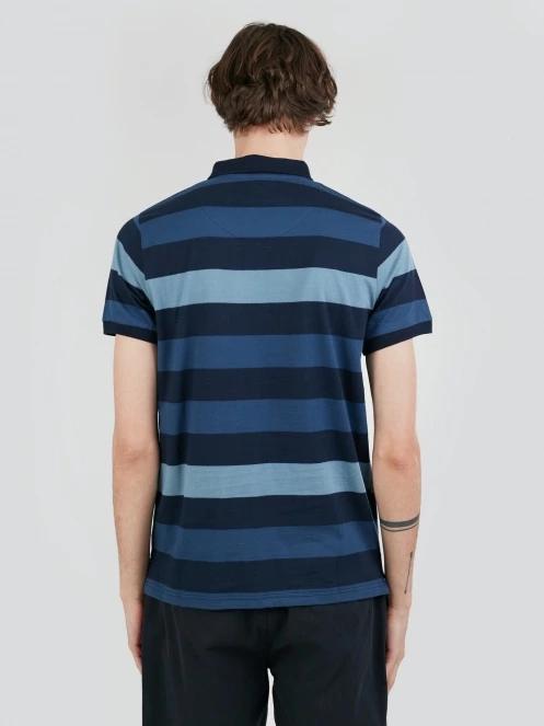 tricou cu guler pt. barbati Fundango Incognito Stripe Poloshirt albastru inchis 3