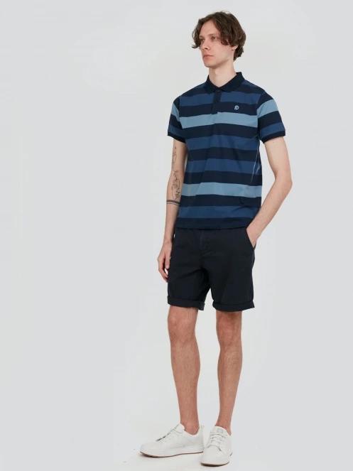 tricou cu guler pt. barbati Fundango Incognito Stripe Poloshirt albastru inchis 4