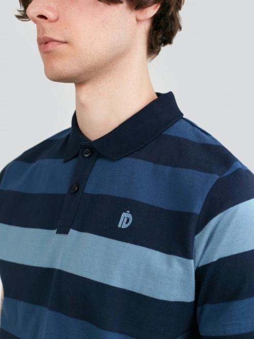 tricou cu guler pt. barbati Fundango Incognito Stripe Poloshirt albastru inchis 5
