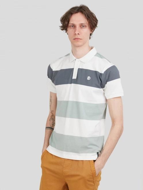 tricou cu guler pt. barbati Fundango Incognito Stripe Poloshirt verde 2