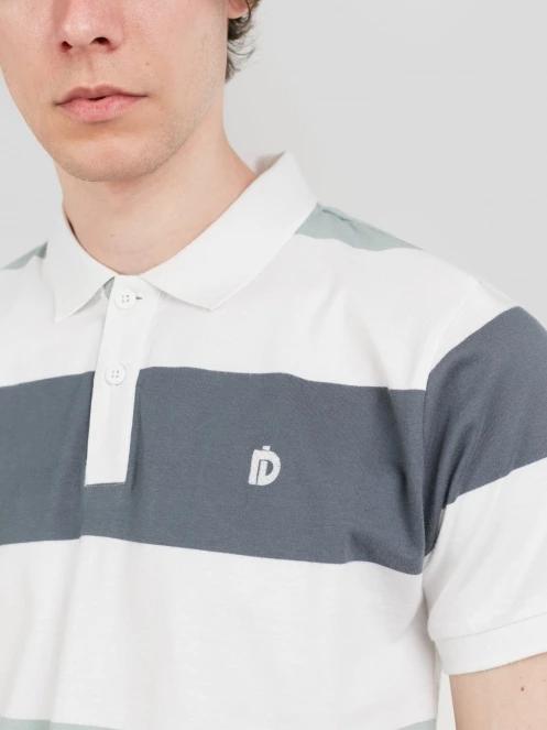 tricou cu guler pt. barbati Fundango Incognito Stripe Poloshirt verde 5