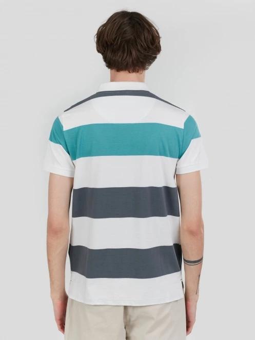 tricou cu guler pt. barbati Fundango Incognito Stripe Poloshirt verde 3