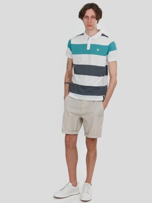tricou cu guler pt. barbati Fundango Incognito Stripe Poloshirt verde 4