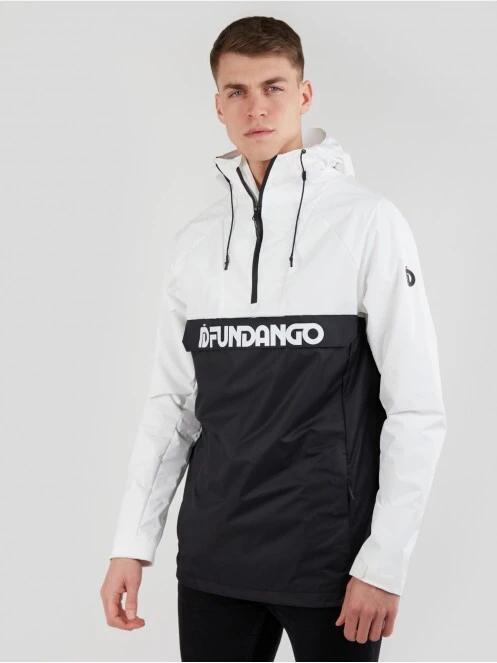 haine de ploaie pt. barbati Fundango Salmo Logo Anorak alb 2