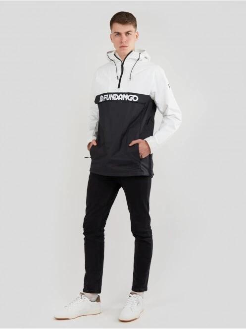 haine de ploaie pt. barbati Fundango Salmo Logo Anorak alb 4