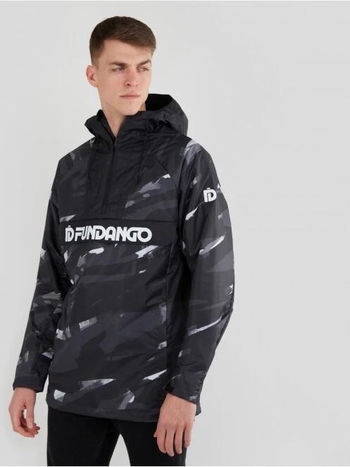haine de ploaie pt. barbati Fundango Salmo Logo Anorak negru 2