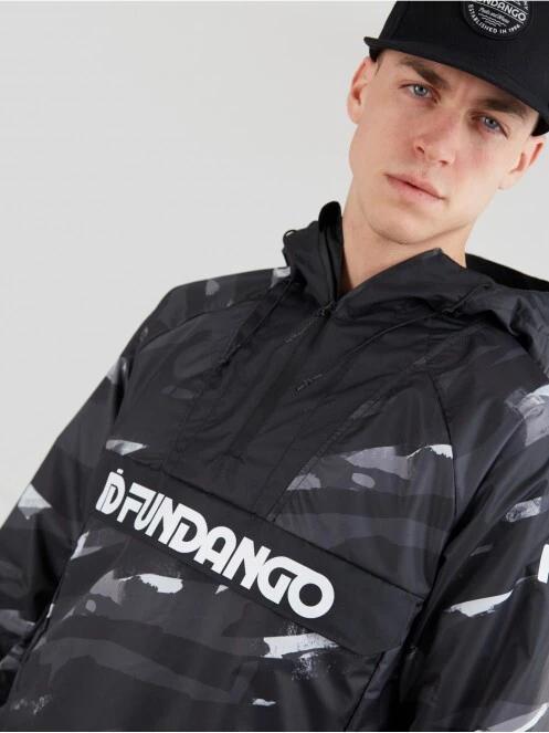 haine de ploaie pt. barbati Fundango Salmo Logo Anorak negru 5
