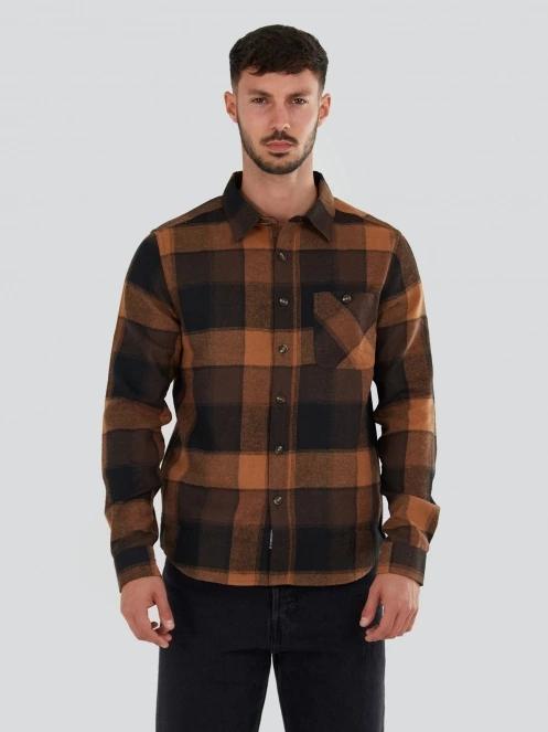 camasa cu maneci lungi pt. barbati Fundango Harris Shirt maro 2