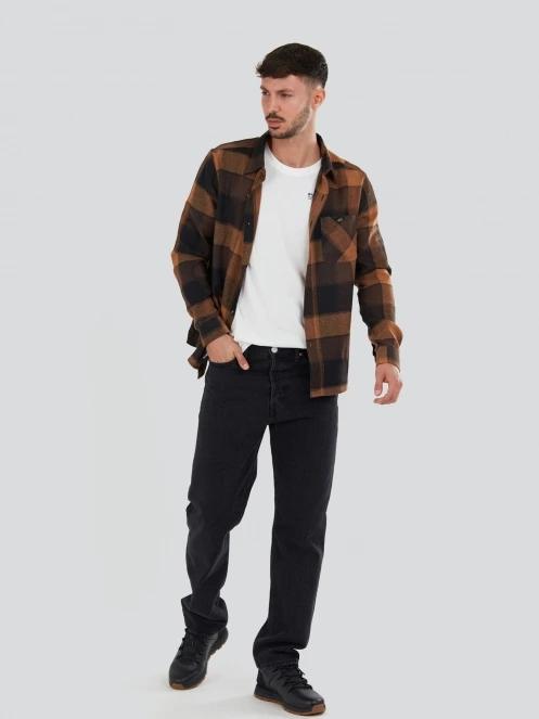 camasa cu maneci lungi pt. barbati Fundango Harris Shirt maro 4