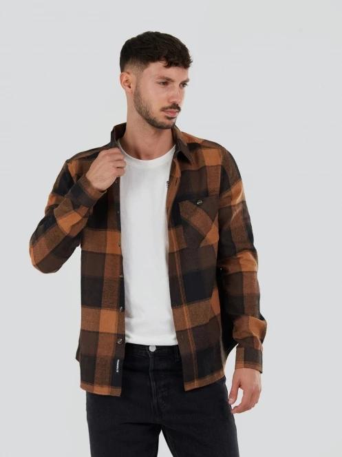 camasa cu maneci lungi pt. barbati Fundango Harris Shirt maro 5