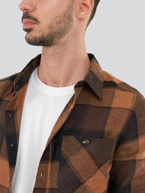camasa cu maneci lungi pt. barbati Fundango Harris Shirt maro 6