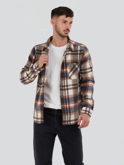 jacheta camasa pt. barbati Fundango Parker Shirt Jacket maro 5
