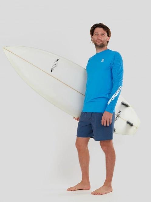 lycra cu maneci lungi pt. barbati Fundango Manado Long II Rashguard albastru deschis 4
