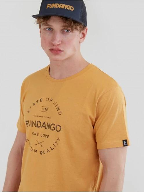 tricou cu maneci scurte pt. barbati Fundango Basic - T Logo-4 T-shirt galben 5