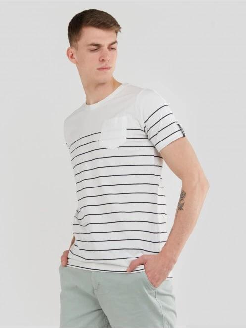 tricou cu maneci scurte pt. barbati Fundango Jaggy Pocket T-shirt alb 2