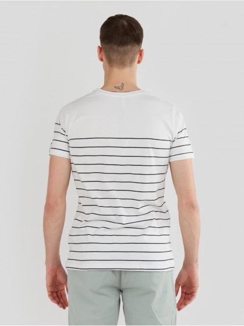 tricou cu maneci scurte pt. barbati Fundango Jaggy Pocket T-shirt alb 3