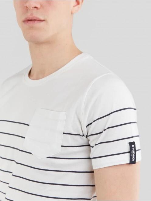 tricou cu maneci scurte pt. barbati Fundango Jaggy Pocket T-shirt alb 5
