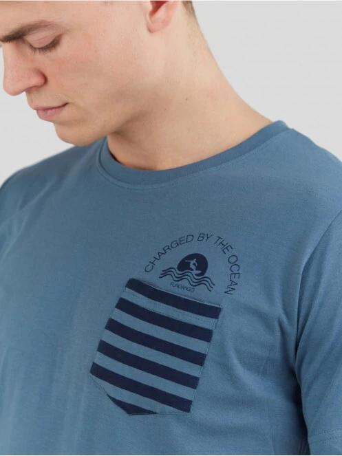 tricou cu maneci scurte pt. barbati Fundango Jaggy Pocket T-shirt albastru 4