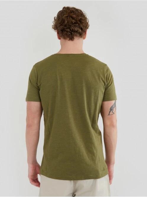 tricou cu maneci scurte pt. barbati Fundango Jaggy Structured T-Shirt oliv 3