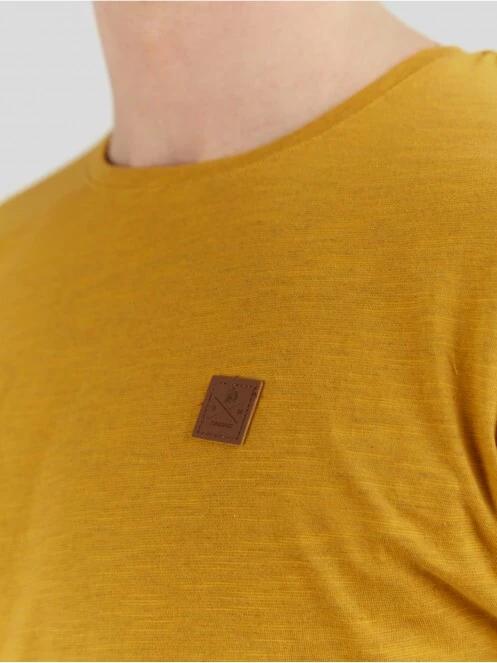 tricou cu maneci scurte pt. barbati Fundango Jaggy Structured T-Shirt galben 5