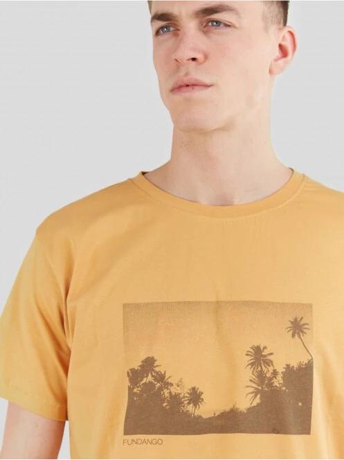 tricou cu maneci scurte pt. barbati Fundango Talmer T-shirt galben 4