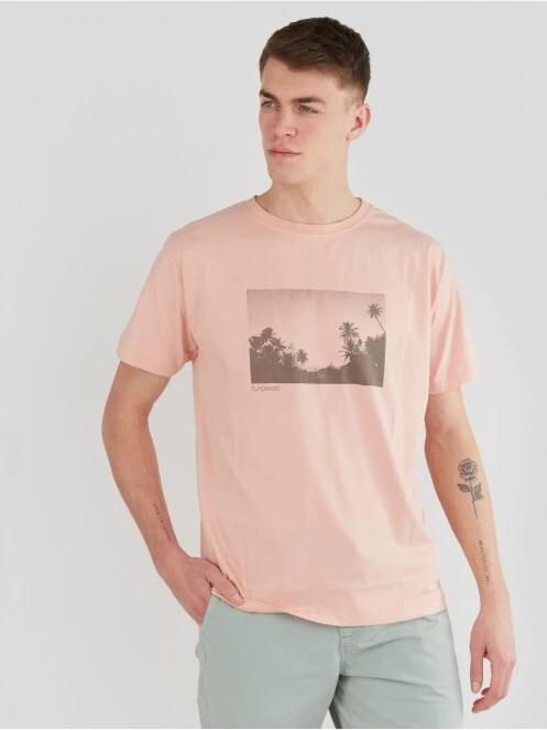 tricou cu maneci scurte pt. barbati Fundango Talmer T-shirt roz 2