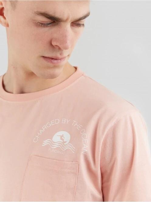 tricou cu maneci scurte pt. barbati Fundango Talmer Pocket T-shirt roz 5