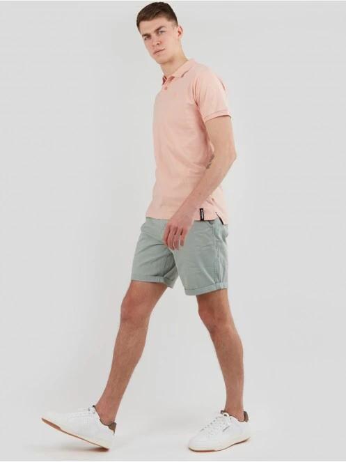 tricou cu guler pt. barbati Fundango Incognito Mono Poloshirt roz 4