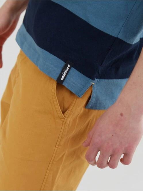 tricou cu guler pt. barbati Fundango Incognito Stripe Poloshirt albastru inchis 6