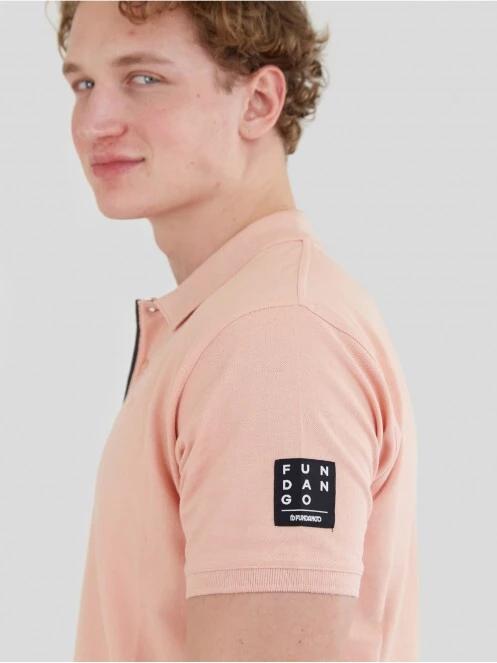 tricou cu guler pt. barbati Fundango Molton Poloshirt roz 4