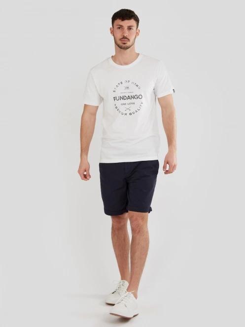 tricou cu maneci scurte pt. barbati Fundango Basic-T Logo 04 alb 4