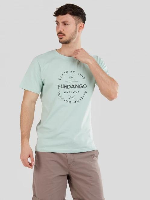 tricou cu maneci scurte pt. barbati Fundango Basic-T Logo 04 albastru deschis 2