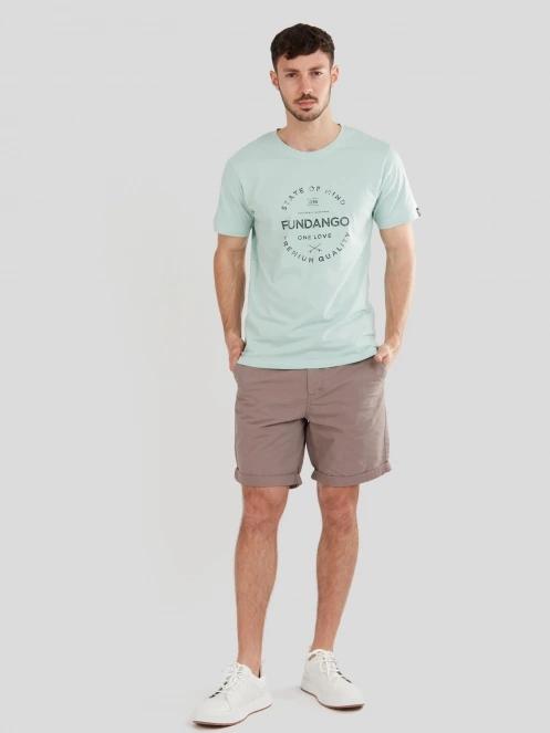 tricou cu maneci scurte pt. barbati Fundango Basic-T Logo 04 albastru deschis 4