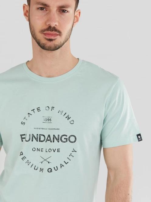 tricou cu maneci scurte pt. barbati Fundango Basic-T Logo 04 albastru deschis 5