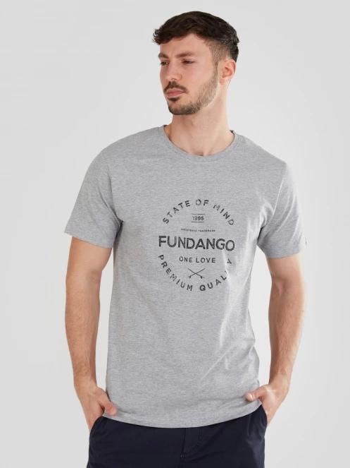 tricou cu maneci scurte pt. barbati Fundango Basic-T Logo 04 gri 2