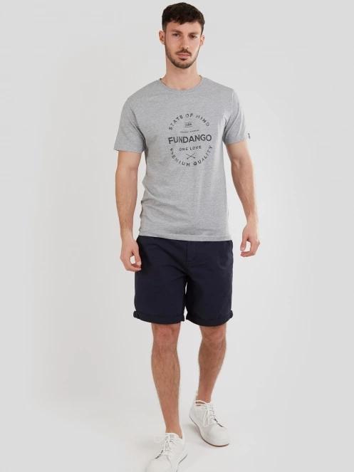 tricou cu maneci scurte pt. barbati Fundango Basic-T Logo 04 gri 4