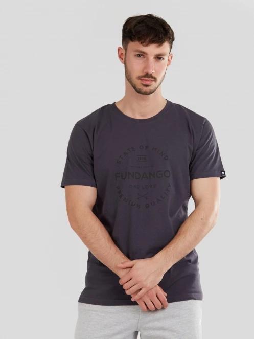 tricou cu maneci scurte pt. barbati Fundango Basic-T Logo 04 gri 2