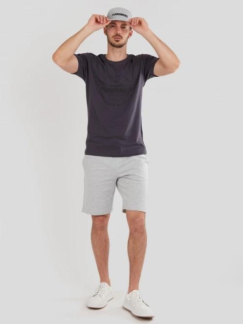 tricou cu maneci scurte pt. barbati Fundango Basic-T Logo 04 gri 4